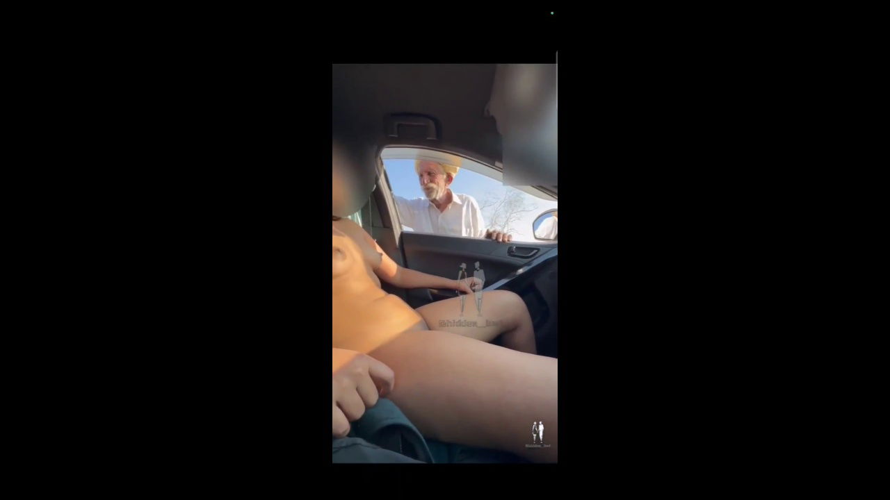 Lucky old man with nude girl