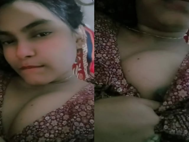 Teasing with nipple slip by sexy and horny girl