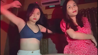 Two cute girl showing boobs pussy slapping eachothers ass