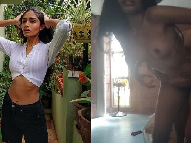 Slim girl standing sex with boyfriend in his house