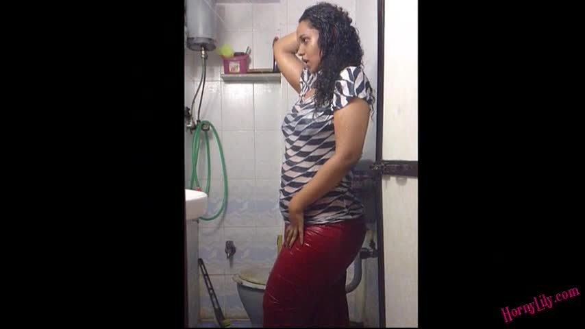 lily stripping in shower video