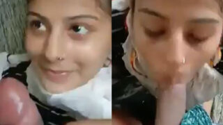 Indian Beautiful girl giving blowjob to her lover