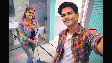 Newly Married Indian Woman With Holi Special Hot Video