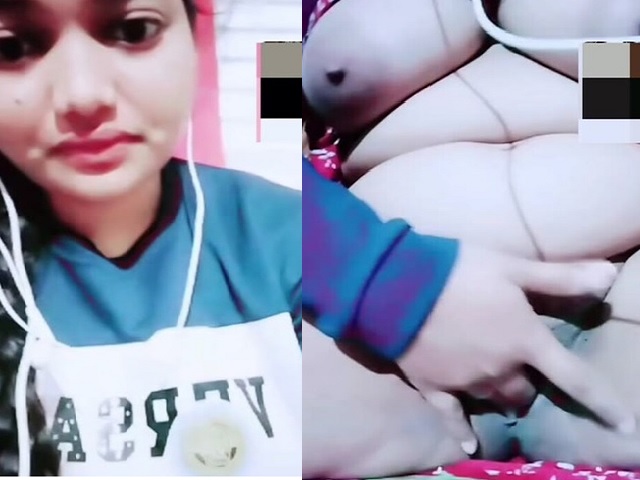 Chubby girlfriend black pussy fingering on video call