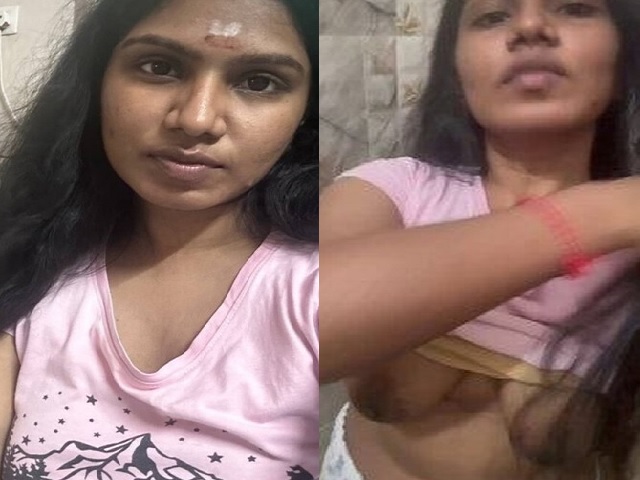 Tamil girlfriend flaunts boobs in selfie video for lover